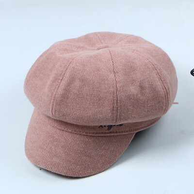 

Korean Autumn&Winter Net Red Letter Embroidery Pure Octagonal Hat Japanese Beret Student Retro Painter Hat Chao Nu