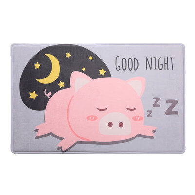 

Household Cute Cartoon Animal Printed Door Mat Pig Bear Floor Mat Kitchen Carpet Non-slip Carpet Door Mat Textile Garden
