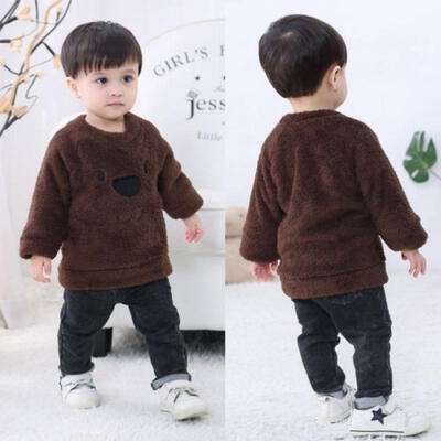 

Cute Bear Kids Infant Baby Girl Boy Tops Blouse Sweater Sweatshirt Thick Clothes New