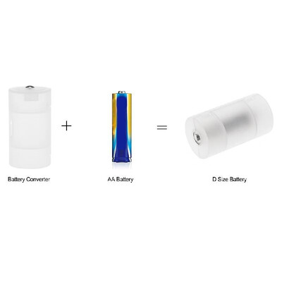 

4 Pcs Battery Converter Adaptor AA to D Size Battery Protective Case Holder PP Material