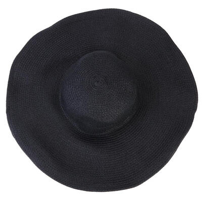 

Elegant Large Brim Pure Color Straw Cap Women Beach Foldable Panama Sun Hat