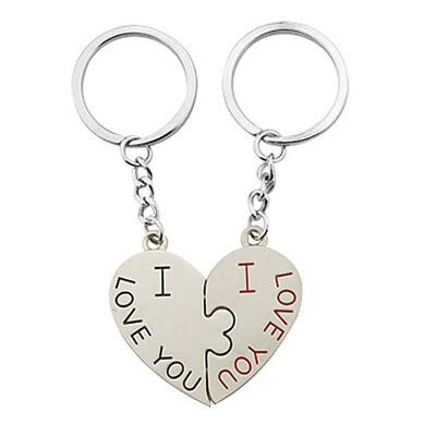 

1 pair Kissing Heart Zinc Alloy Keychain I Love You Key ring Key Ring Lovers Couples