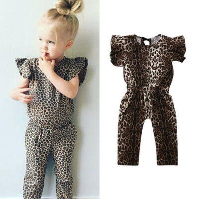

UK Summer Kids Baby Girls Leopard print Clothes Bodysuit Romper Jumpsuit Outfits