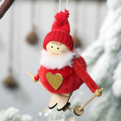 

Christmas Angel Girl Ski Plush Dolls Christmas Tree Ornament Pendant Party Christmas Decoration