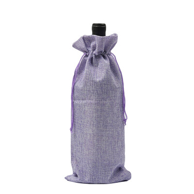 

Rustic Linen Drawstring Wine Bottle Cover Packaging Bag Wedding Party Decor