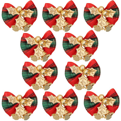 

〖Follure〗10PC Christmas Tree Decoration Xmas Bowknot Bell Party Garden Wedding Ornament