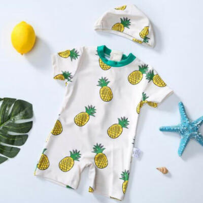 

Baby Girls Pineapple Swimwear Swimsuit Bathing Beachwear Jumpsuit SwimsuitHat