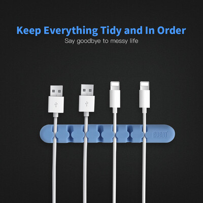 

BUBM Desktop Multipurpose Cable Manager Cable Organizer Wire Holder for Charging Cord with Adhesive Tape for Office&Home Use