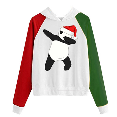 

Tailored Women Christmas Print Hooded Long Sleeves Sweatshirt Hooded Pullover Tops Shirt