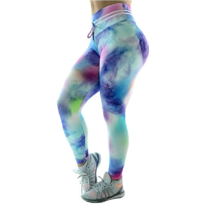 

Spot Europe&the United States explosion models wish digital printing inkjet 3D rainbow yoga sports fitness leggings women Pho