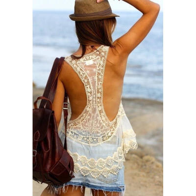 

Summer Swimwear Women Fashion Lace Crochet Bikini Cover Up Dress Beach Dress