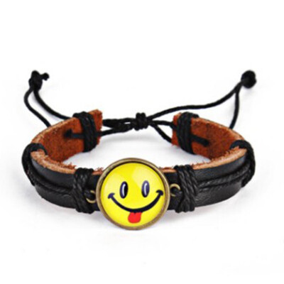 

Halloween Fashion Emoji Handmade Bracelet Women Knit Bangles Jewelry