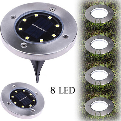 

Siaonvr Solar Power Buried Light Wish 8LED Under Ground Lamp Outdoor Path Way Garden