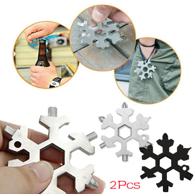 

〖Follure〗2Pcs 19-in-1 Multi-tool Wrenches Combination Compact Portable Outdoor Snowflake