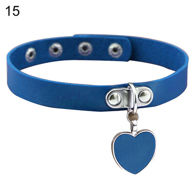 

Punk Gothic Women Love Heart Pendant Faux Leather Choker Collar Necklace Bracelet