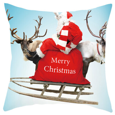 

Tailored Merry Christmas Short Plush Pillowcase Sofa Pad Set Home Decoration 18x18 Inch