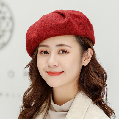 

Wholesale new autumn&winter pure wool Berets lady wool knitting painter hat fashion Berets