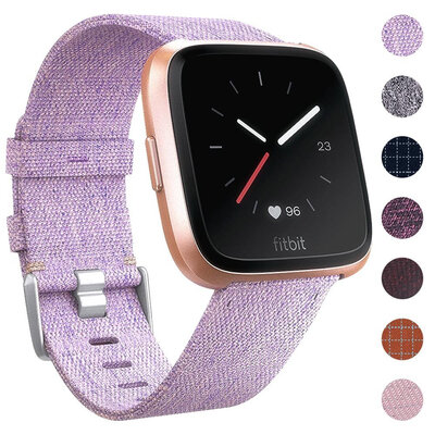 

SDFB-002 Watch Band Fitbit Strap Canvas Plaid Wrist Strap Replacement Wristband for Fitbit Versa Fitness Smart Watch