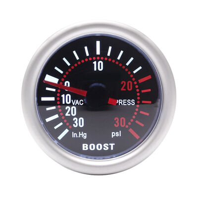 

52mm Universal 12V LED Smoke Len 030Psi Turbo Boost Gauge Meter Grey Shell Car Meter