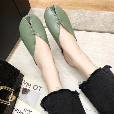 

Cool&slippers women wear summer semi-slippers flat bottom word drag fashion trend open leather womens shoes