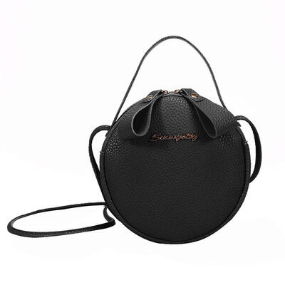 

Litchi Pattern Round Shoulder Handbags Women Leather Crossbody Small Bags