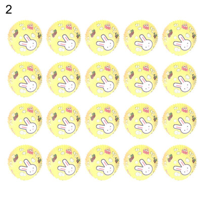 

100Pcs Heart Spot Rabbit Print Cupcake Cake Case Muffin Baking Cup Party Decor