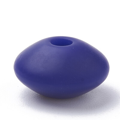 

Food Grade Environmental Silicone Beads Chewing Beads For Teethers DIY Nursing Necklaces Making Rondelle DarkBlue 12x67mm H