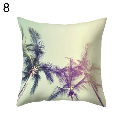 

Coconut Tree Sunset Pillow Case Sofa Waist Throw Cushion Cover Home Decoration