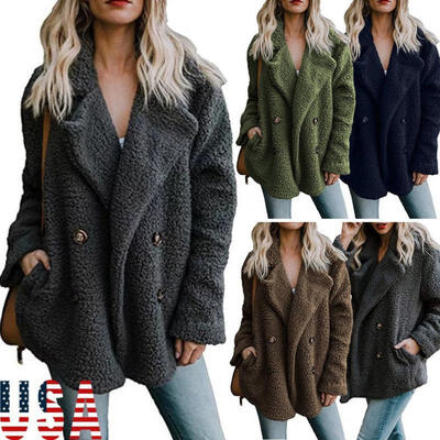 

New Women Warm Winter Thicken Fleece Fur Coat Vest Parka Overcoat JacketOutwear