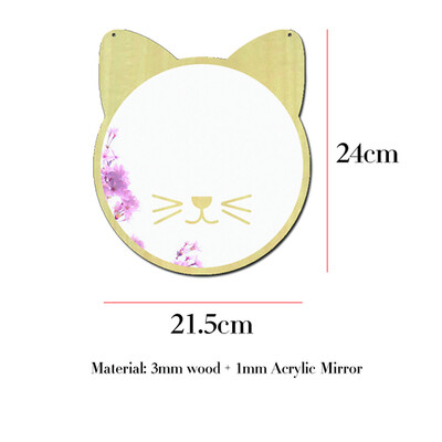 

〖Follure〗Nordic Wood Acrylic Mirror Cartoon Wall Camera Props Kids Room Wall Decoration A