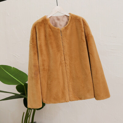 

Roseonmyhand Women Fashion Autumn Winter Long Sleeve Casual Warm Plush Short Coat