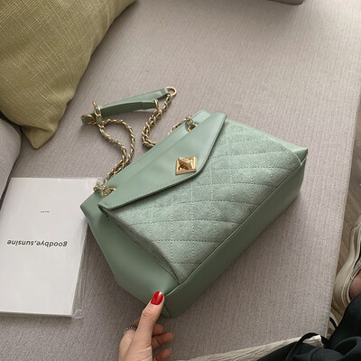

Lingge chain bag ins advanced sense of foreign style womens bag new 2019 fashion lock shoulder bag Messenger bag