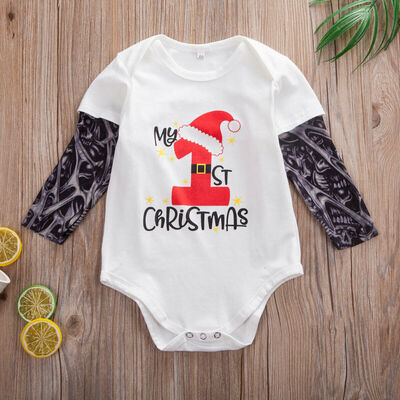 

MY FIRST CHRISTMAS Baby Boy Girl Romper Jumpsuit Newborn Kids Outfits Clothes