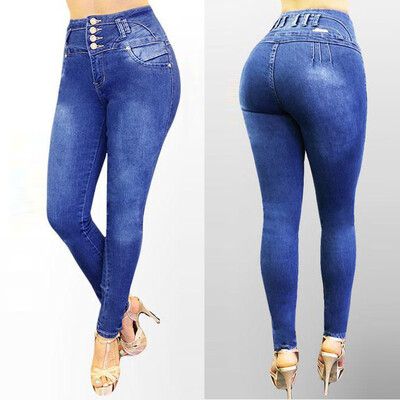 

〖Follure〗Women High Waisted Skinny Denim Jeans Stretch Slim Pants Calf Length Jeans