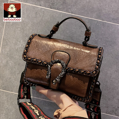 

Ins on the new package women 2019 new Korean version of the square bag wide shoulder strap single shoulder satchel
