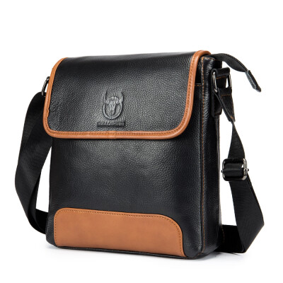 

BULLCAPTAIN Casual Splicing Genuine Leather Shoulder Bag