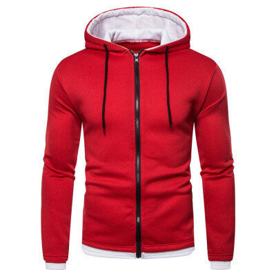 

Toponeto Men Zipper Splicing Button Pullover Long Sleeve Hooded Sweatshirt Tops Blouse