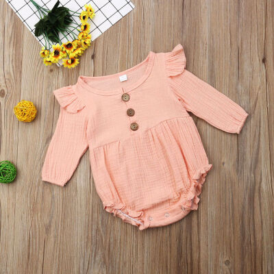 

Newborn Baby Boy Girl Linen Romper Bodysuit Sunsuit Summer Outfit Clothes