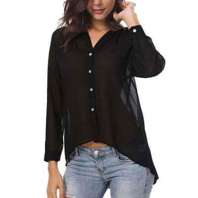 

Starmoon Fashion Women Top V-Neck Button Shirt Long Sleeve V-Neck Casual Loose Blouse