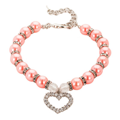 

Adjustable Decorative Pet Dogs Collar Dog Cat Pearl Necklace pet Accessories Extension Chain