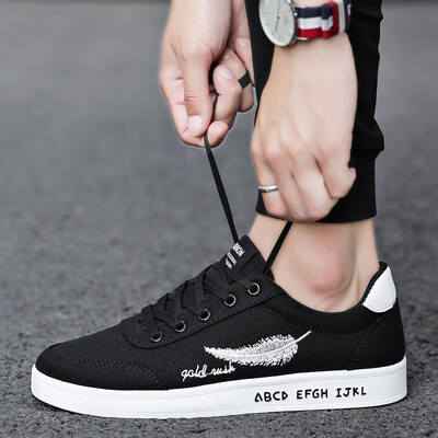 

2019 new summer mens shoes trend Korean version of mens tide shoes summer canvas casual shoes small white shoes shoes