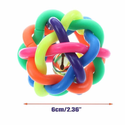 

Pet Rainbow Rubber Teeth Chew Training Bell Sound Ball Toy