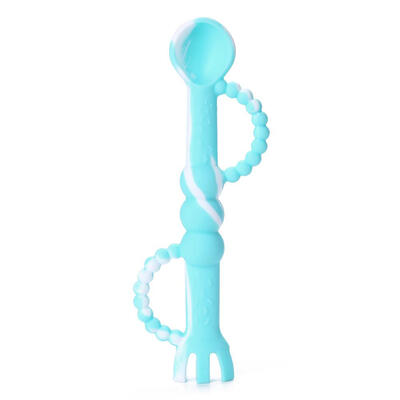 

3 in 1 Silicone Spoon Feeding Fork Baby Teether Safety Tableware Utensils