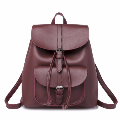 

Vintage Small Backpack Women PU Leather Cute Backpacks for Girls School Bags Solid Drawstring Back Pack Brown Ladies Bagpack