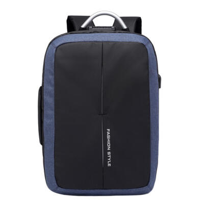 

Men Zipper Business Canvas Backpacks USB Charge Shoulder Schoolbag Rucksack