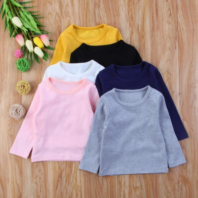 

Cute Toddler Newborn Kids Baby Boys Girls Long Sleeve Clothing T-shirt Tops