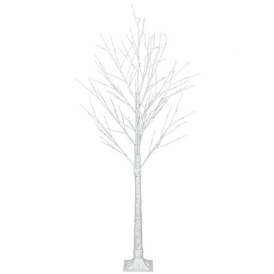 

5 Ft Light Warm Christmas White Birch Snow Tree LED Lamp Party House Decor