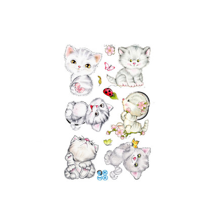 

3D Vivid Lovely Cats Wall Stickers for Kids Rooms Bathroom Toilet Home Decor