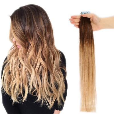 

12-24 inch Women Human Tape In Skin Weft Real Hair Extensions TAPE HUMAN HAIR 100 Brazilian Virgin Hair