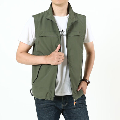 

Toponeto Fashion Men Casual Solid Outdoor Quick-drying Vest Jacket Tops Blouse